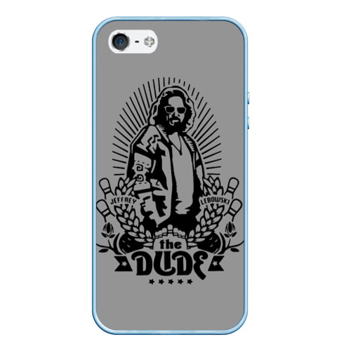 Чехол для iPhone 5/5S матовый The dude - The Big Lebowski, цвет голубой