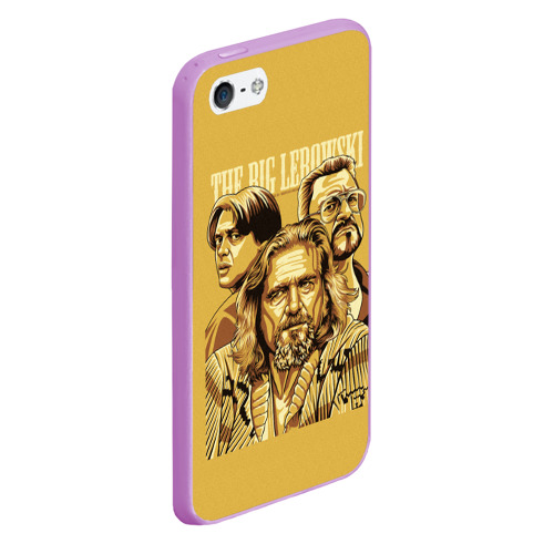 Чехол для iPhone 5/5S матовый The Big Lebowski - главные герои, цвет сиреневый - фото 3