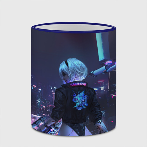Кружка с полной запечаткой Nier X Cyberpunk, цвет Кант синий - фото 4
