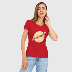 Женская футболка хлопок Slim Сотворение Адама - Лошадь - фото 2