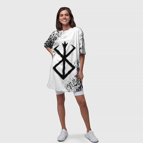 Платье-футболка 3D Берсерк logo ч/б, цвет 3D печать - фото 5