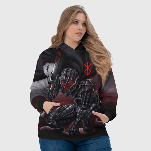 Женская толстовка 3D с принтом Гатс Берсерк аниме, фото #4