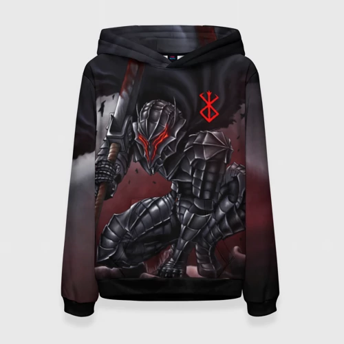 Женская толстовка 3D с принтом Гатс Берсерк аниме, вид спереди #2