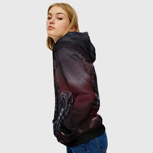 Женская толстовка 3D с принтом Гатс Берсерк аниме, вид сбоку #3