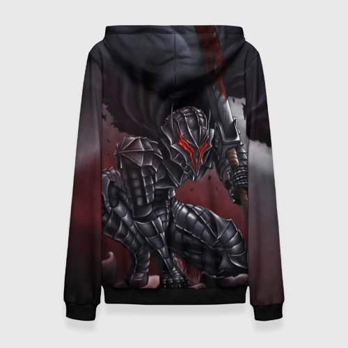 Женская толстовка 3D с принтом Гатс Берсерк аниме, вид сзади #1