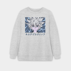 Женский свитшот oversize без начеса хлопок Киллуа режим молнии