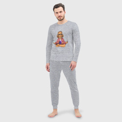 Мужская пижама с лонгсливом хлопок Медитация - фото 2