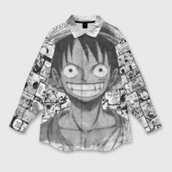 Мужская рубашка oversize 3D Луфи улыбается one piece