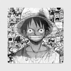 Магнит виниловый Квадрат Луфи улыбается one piece