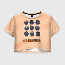Женская футболка Crop-top 3D Вороны школы Карасуно Haikyu!!