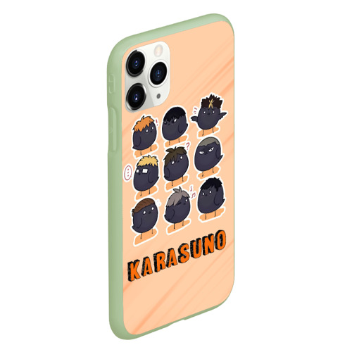 Чехол для iPhone 11 Pro матовый Вороны школы Карасуно Haikyu!!, цвет салатовый - фото 3