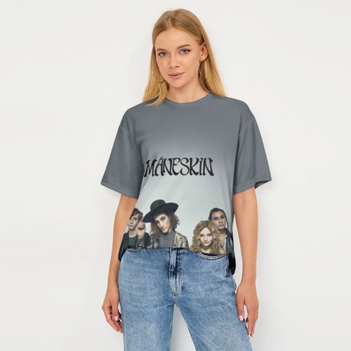 Женская футболка oversize 3D Maneskin, цвет 3D печать - фото 5