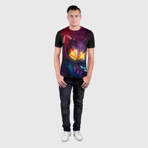 Мужская футболка 3D Slim Витти на темном фоне, цвет 3D печать - фото 4