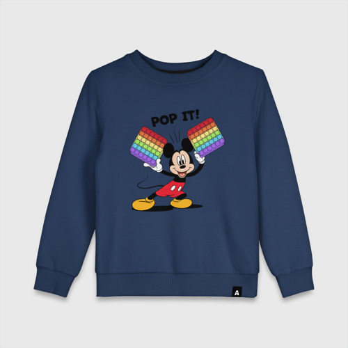 Детский свитшот хлопок Mickey Pop it!, цвет темно-синий
