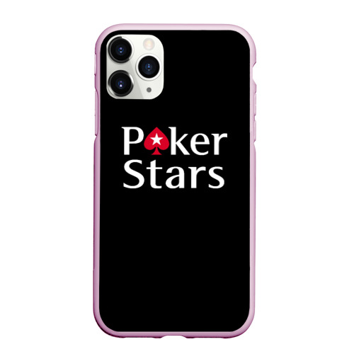 Чехол для iPhone 11 Pro Max матовый Poker Stars, цвет розовый