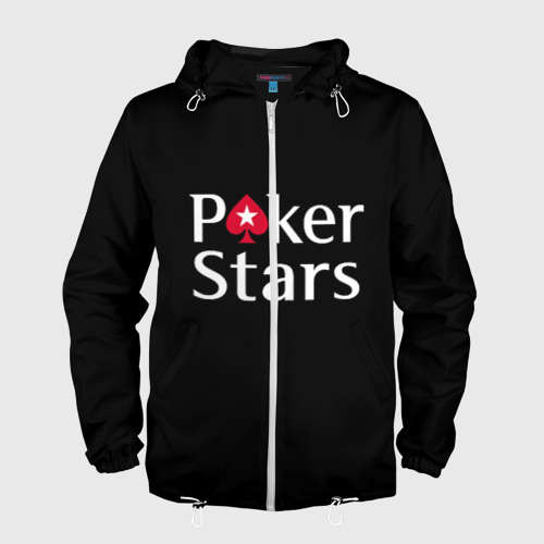 Мужская ветровка 3D Poker Stars, цвет белый