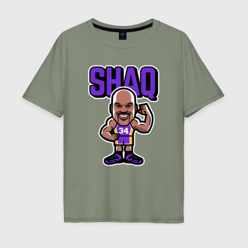 Мужская футболка хлопок Oversize Shaq, цвет авокадо