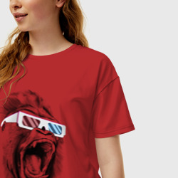 Женская футболка хлопок Oversize Дикая горилла - фото 2