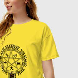 Женская футболка хлопок Oversize Hellsing Pentagram - фото 2