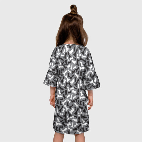 Детское платье 3D с принтом Шахматист, вид сзади #2