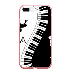 Чехол для iPhone 7Plus/8 Plus матовый Черно Белое пианино