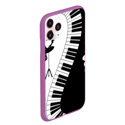 Чехол для iPhone 11 Pro Max матовый Черно Белое пианино - фото 2