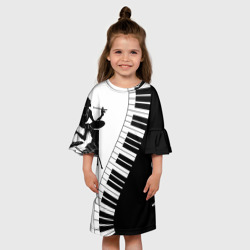 Детское платье 3D Черно Белое пианино - фото 2
