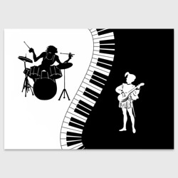 Поздравительная открытка Черно Белое пианино