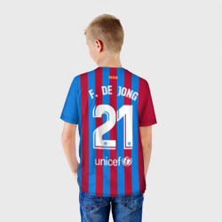 Детская футболка 3D Френки де Йонг Барселона 21-22 - фото 2