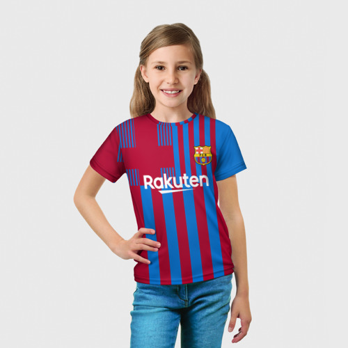 Детская футболка 3D Френки де Йонг Барселона 21-22, цвет 3D печать - фото 5