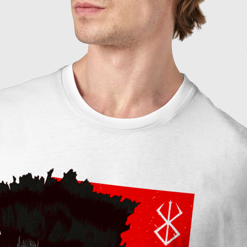 Мужская футболка хлопок Berserk "Черный Мечник", цвет белый - фото 6