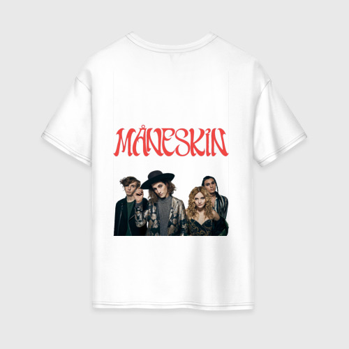 Женская футболка хлопок Oversize Логотип Maneskin, цвет белый - фото 2