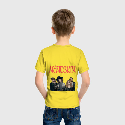Детская футболка хлопок Логотип Maneskin, цвет желтый - фото 4