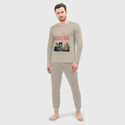 Мужская пижама с лонгсливом хлопок Логотип Maneskin - фото 2