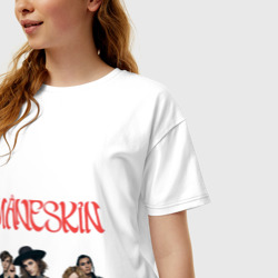 Женская футболка хлопок Oversize Логотип Maneskin - фото 2