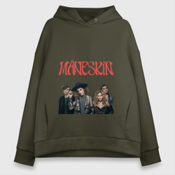 Женское худи Oversize хлопок Логотип Maneskin