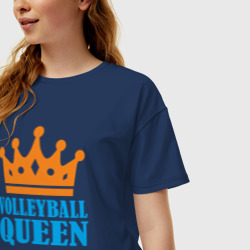 Женская футболка хлопок Oversize Королева Волейбола - фото 2