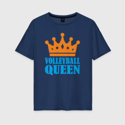 Женская футболка хлопок Oversize Королева Волейбола