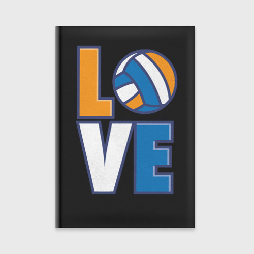Ежедневник с принтом Love Volleyball, вид спереди №1
