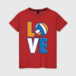 Женская футболка хлопок Love Volleyball