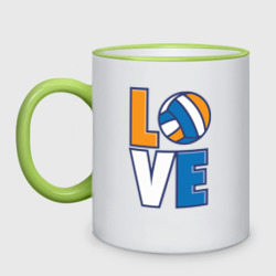 Кружка двухцветная Love Volleyball