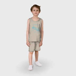 Детская пижама с шортами хлопок Чертёж схема машины формулы 1 - фото 2