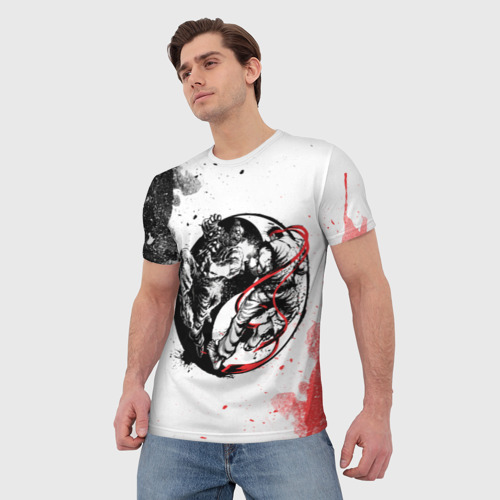 Мужская футболка 3D Ryu vs Akuma, цвет 3D печать - фото 3