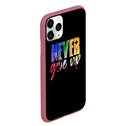 Чехол для iPhone 11 Pro Max матовый Никогда не сдавайся never give Up - фото 2