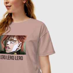 Женская футболка хлопок Oversize ДжоДжо Какеин с вишенкой - фото 2