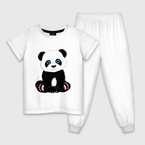 Детская пижама хлопок с принтом Милая панда, вид спереди #2