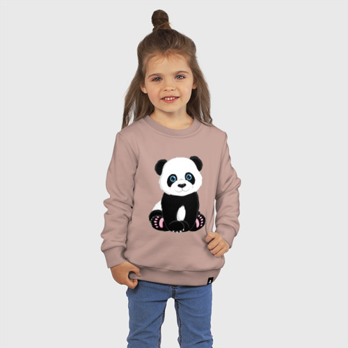 Детский свитшот хлопок с принтом Милая панда, фото на моделе #1