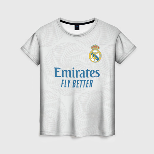 Женская футболка 3D с принтом Модрич Реал Мадрид Форма 21/22, вид спереди #2