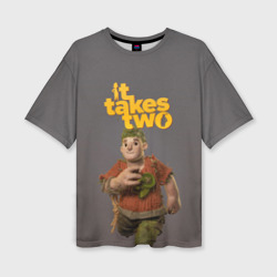 Женская футболка oversize 3D It takes two Нужны двое