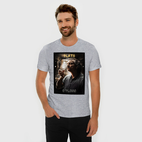Мужская футболка хлопок Slim Пабло Эскобар, цвет меланж - фото 3